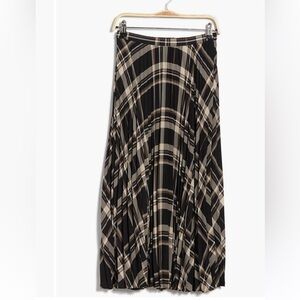 Vince Camuto plaid pleated midi skirt